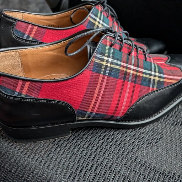 John Mendson Scotch Plaid Goodyear welted Wingtip Shoes 44 - Picture 4 of 12